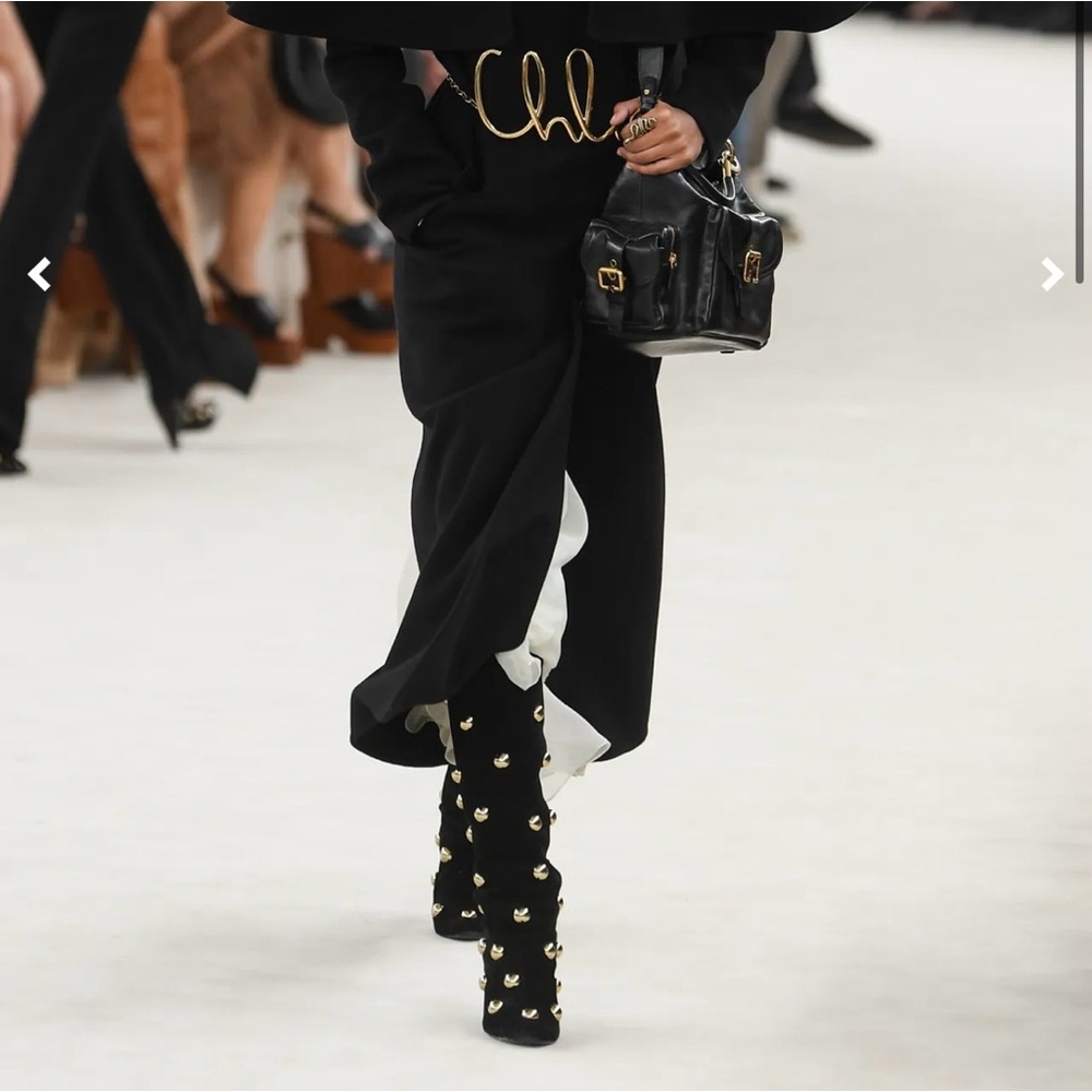 ✨ CHLOE EVE Studded suede over-the-knee boots $2,290 - Picture 6 of 13